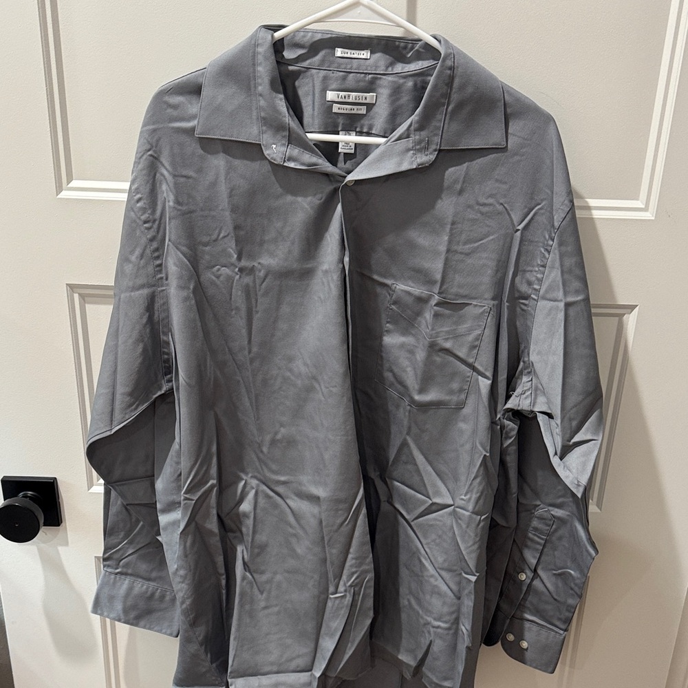 Van Heusen grey button down shirt